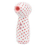 Loving Joy 2 in 1 Suction Red Polka Dot Clit Sucker Waterproof Vibrator Sex Toy