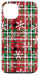 Coque pour iPhone 13 Rouge Vert Noël Buffalo Tartan Plaid Flocons de neige Vacances