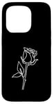 Coque pour iPhone 15 Pro Rose Fleur Abstraite Dessin Minimaliste one Line Art