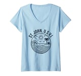 Womens St. John U.S.V.I. US Virgin Island Souvenir Vacation Reminde V-Neck T-Shirt