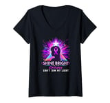 Womens Bright Shine Epilepsy Can't Dim My Light Kid Awareness Month V-Neck T-Shirt