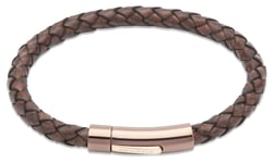 Unique & Co B321ADB/21CM Antique Brown Leather | Steel Clasp Jewellery