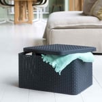 Curver Storage Box with Lid Style L 30L Metallic Silver HOT