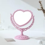 XPXKJ Miroir de Maquillage Vintage en Forme de cœur de 17,8 cm avec grossissement x3, Miroir de Salle de Bain, Chambre à Coucher (Rose en Forme de cœur)