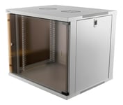 DELTACO 19” cabinet, 9U, 540x450mm, standing or wall mount, glass door