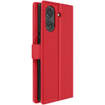 Avizar Case for Xiaomi Redmi 13C Wallet Video Stand, Red