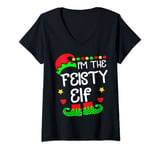 Womens I'm The Feisty Elf Shirt Christmas Family Elf Costume Tee V-Neck T-Shirt