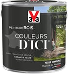 V33 Peinture Bois Couleurs d ICI® - Noir ombré - Plages de réunion - Velours - 2L