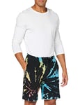 Urban Classics Men's Sweat Tie Dye Batik Shorts, Black, L