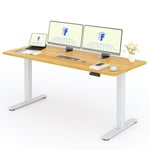 FLEXISPOT 2 Moteurs Bureau Assis Debout 180x80 Une Pièce, Bureau Debout électrique avec Panneau à Fonctions Mémoires, Bureau Réglable en Hauteur Électrique, Charge 100kg, Blanc+Érable