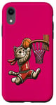 Coque pour iPhone XR Belle idée cadeau design drôle chat qui fait du basketball