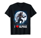 Funny Cringe Werewolf Wolf Meme I Heart Alphas I Love Alphas T-Shirt