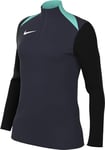 Nike W NK DF Acdpr24 Drill Top K Haut à Manches Longues, Obsidienne/Noir/Turquoise Hyper/Blanc, s Femme