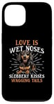 Coque pour iPhone 13 Teckel blaireau wiener saucisse chien Love is wet nezes