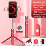 Xiaomi-Perche à Selfie Rotative Sans Fil,Bluetooth,Trépied Renforcé à Distance,Pliable,3 Couleurs,Lumière de Remplissage Rechargeable,Résistant à 360 - Type Red with 2 led-M01S