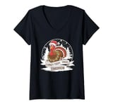 Womens Turkey today, tinsel tomorrow, thanksgiving and christmas V-Neck T-Shirt