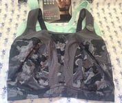 NEW M&S Good Move Marks & Spencer 2 pack grey/light jade high impact sports bras