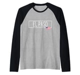 El Paso City USA Flag State Traveling US America Town Raglan Baseball Tee