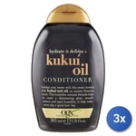 3x Ogx Hair Conditioner 385 Ml. Kukui Oil