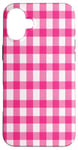 iPhone 16 Plus Pink Checkered Plaid Flannel Gingham Pattern Checker Rustic Case