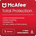 McAfee Total Protection 2024 | 1 Device | Antivirus Internet Security Software | Unlimited VPN | 1 Year Subscription | Activation Code by email