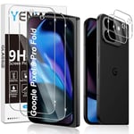 Yenwen Verre Trempé pour Google Pixel 9 Pro fold Protection Ecran, 2 Pièces Protection écran Film et 2 Pièces Caméra Arrière Protecteur, Anti Rayures, Dureté 9H Glass, Sans Bulles