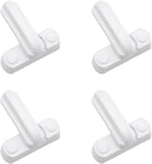 Dylan-EU 4PCS Serrures Loquets Bloque Serrure de fenêtre Blanc Serrures SéCurité SuppléMentaires pour diverses portes UPVC/PVC et Windows et sécurité à la maison(Q1340)