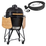 Kamado Sumo SUMO Midi + Grillmesterens rotisseri og pizzaovn, svart