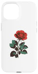 iPhone 15 Cute Red Roses Flower Gardening Red Flower Valentines Day Case