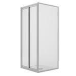 CABINE DE DOUCHE 90X90CM SALOON 2 PORTES PIVOTANTES 90 + FIXE H198 TRANSPARENT