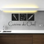 Ambiance-Live Sticker Mural déco Cuisine du Chef - 55 X 120 cm, Noir