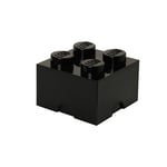 Room Copenhagen LEGO Brick 4 Knobs Stackable Storage Box, Black, 5.7 Litre