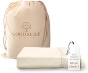 Good Sleep Bedding Deep Fitted King Size Sheet - 100% Viscose Derived from Bamboo Sheets, 1 Pc Fitted Sheet, Silky Soft Cooling Sheets For Night sweats, 41cm King Size Fitted Sheets Deep Fit - Ivory