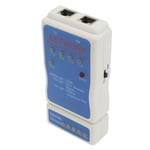 Tester for RJ45 and RJ11 Cables. Operate in Auto scan mode or manual test mode