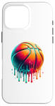 Coque pour iPhone 16 Pro Max Coloré Joueur de Basket Panier Panier