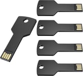 Clé USB 4Go Forme de Clé 5 Pièces USB 2.0 Noir Cle USB Nouveauté Mémoire Stick Étanche Thumb Drive Stockage de Données Externe pour Cadeau