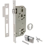 Tesa Assa Abloy - Tesa Lock R.2036-50 Acier inoxydable - Serrures à mortaiser avec rouleau et clé - tesa 4036 Avec cylindre