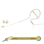 Micro casque à condensateur omnidirectionnel beige,casque à oreille unique,compatible avec Sennheiser Akg,Audio Technica - Type B For Sennheiser