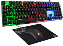 THE G-LAB - Combo Yttrium - Pack Gaming Azerty RGB, Clavier Gamer 105 Touches Et 19 Touches Anti-ghosting - Souris Gamer 2400 Dpi - Tapis De Souris Gaming - Pc Ps4 Ps5 (Nouvelle Version 2024)