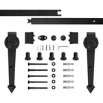 Skecten - Système De Porte Kit de Rail pour Porte Coulissante en Acier Noir 183 cm Largeur Maximale 90 cm