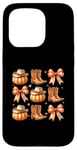 Coque pour iPhone 15 Pro Bottes citrouille Western Autumn Vibes Cozy Season Automne