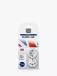 Go Travel Visitor EU to UK Adaptor, White