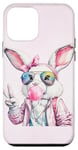 Coque pour iPhone 12 mini Lunettes de soleil aviateur lapin de Pâques mignon Bubblegum Peace Sign