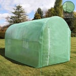 Serre de Jardin Polytunnel Fenêtres Portes Galvanisés Couverture en pe Cadre en Métal Extérieur Plantes Diamètre 19mm 4m x 2m