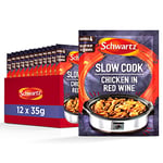 Schwartz Chicken in Red Wine Slow Cookers Recipe Mix 35 G | Pack of 12 | No Artificial Colours or Flavourings | No Added Preservatives or MSG | Suitable for Vegetarians