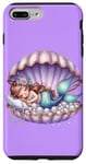 Coque pour iPhone 7 Plus/8 Plus Sirène Lilas Violet Sleepy Coquillage Sous L'eau