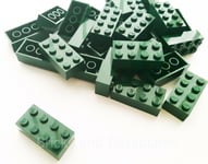 LEGO BRICKS 200 x DARK GREEN 2x4 Pin Brand New Sent in a Clear Sealed Bag