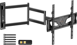 Support Mural Tv À Extra Longue Portée 845Mm, Support Tv Mural Rotatif, Orientable Et Inclinable Pour Télév Urs 26-65 Pouces Plasma Oled Lcd Incurvés/Plats Jusqu'À 35Kg, Vesa 400X400Mm