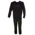 Calvin Klein Holiday PJ Flannel LS Pant Set Svart/Grön bomull X-Large Herr