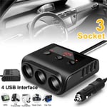 Plug 3 Way Phone Charger Power Adapter Car Cigarette Lighter Car Charger Socket